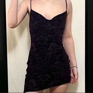 Windsor Dark Purple Velvet Mini Slip Dress